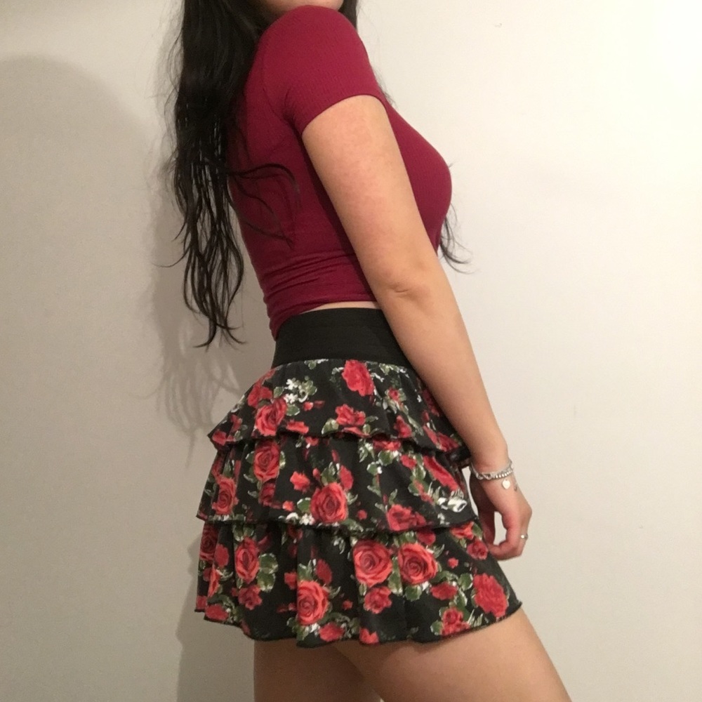 SWS Tiered Ruffle Skirt with Elastic Waistband